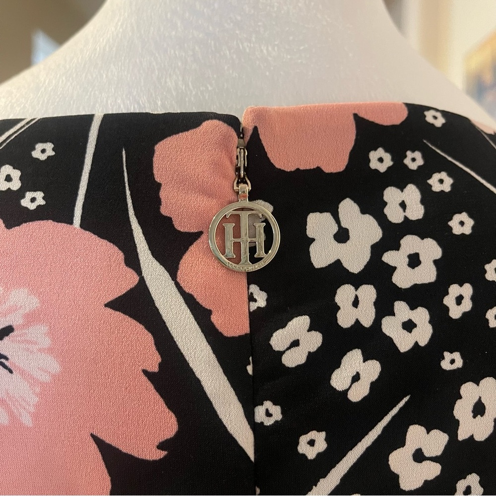 Tommy Hilfiger Black and Pink Floral Long Sleeve Dress - Picture 6 of 8
